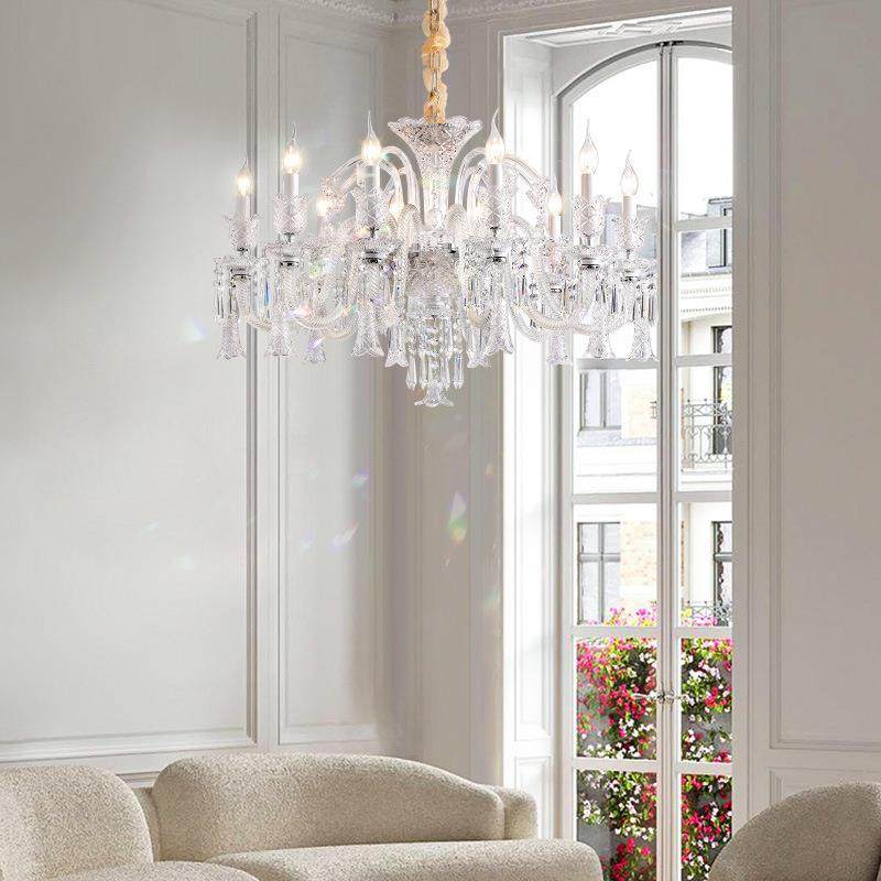 法式轻奢水晶吊灯中古风灯具设计感简欧灯复古客厅吊灯餐厅灯大气