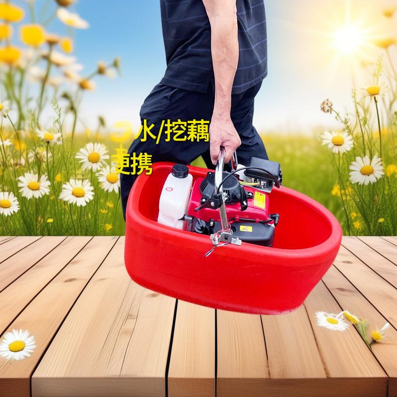 小坦船式喷灌机汽油抽水机农用浇菜喷水机漂浮自吸水泵挖藕灌溉