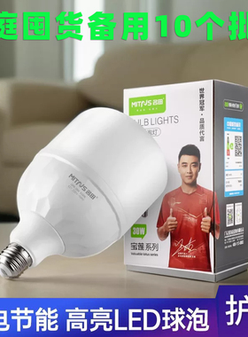 名田LED灯泡15W节能灯30瓦40家用超亮光源照明灯吊灯球泡螺口电灯
