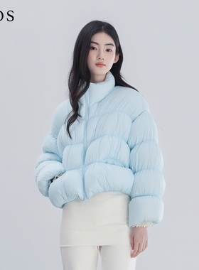 LJOS | 冰川极光蓝云朵泡芙超轻盈鹅绒服2025冬短款女外套休闲风
