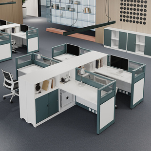家具单人四员工位卡座屏风辨公室桌子电脑台 职员办公桌椅组合板式