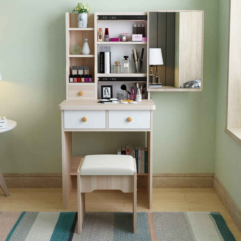 2020新款 梳妆台卧室网红化妆桌ins化妆台60cm小户型迷你化妆柜