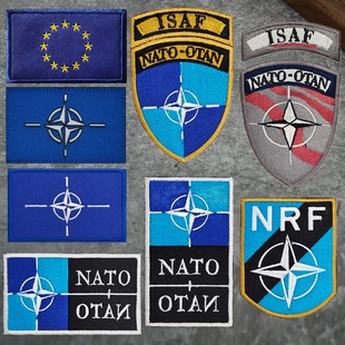 北约欧盟旗帜刺绣魔术贴章反光士气章军迷臂章战术背包徽章衣服贴