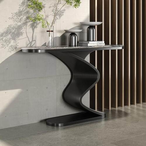 意式简奢天然大理石玄关现代简约家用进门入户轻奢极简高端玄关台