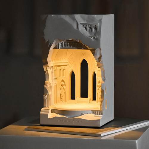 壁光里融蜡灯乌托邦礼物水泥建筑台灯设计师氛围香薰夜灯结婚生日