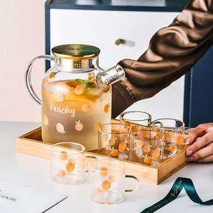 轻奢家用办公室喝花茶杯玻璃杯子花茶壶泡茶壶养生壶花茶具套装