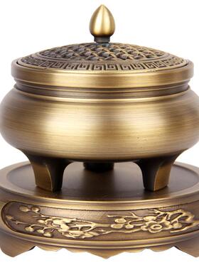 朴器 铜香炉盘香炉大号熏香炉家用室内檀香炉香薰炉茶道
