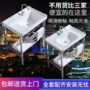 洗手盆中边盆落地阳台洗面盆盆台一体成型式 洗脸盆 台盆半嵌入式