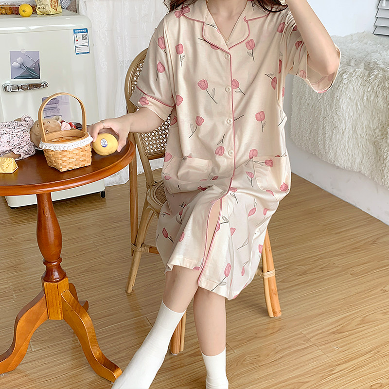 孕妇睡裙夏款哺乳睡衣产妇纯棉短袖开衫月子服夏季薄款产后家居服,孕妇装/孕产妇用品/营养,家居裙,淘宝优惠券,粉丝福利购,淘宝优惠卷