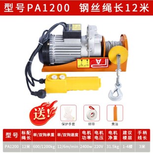 220V室内外运行式 速发PA1200家用m微型电动葫芦带B跑车 电动葫芦