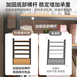 书架落地置物架家用简易书柜储物柜一体靠墙客厅多层收纳展示柜子