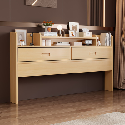 实木储物床头板1.5米单人简易床