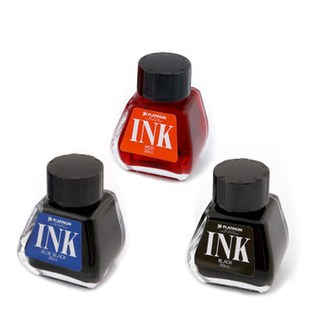 日本白金INK-400 墨水非碳素黑色红色蓝黑色黑色钢笔墨水30ml瓶装