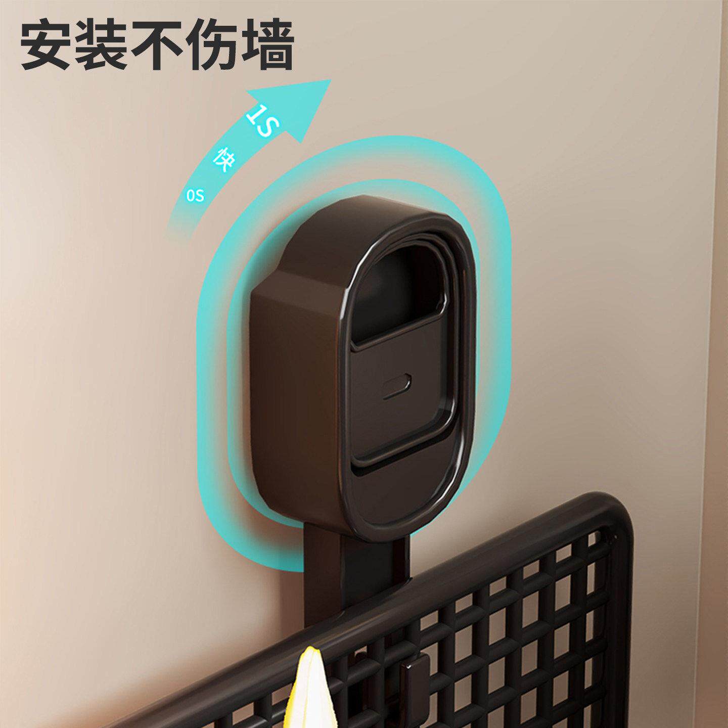 浴室三角置物架免打孔吸盘壁挂式卫生间洗漱台收纳架加大加宽设计图片