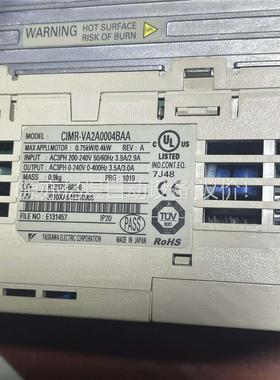 安川变频器三相220vCIMR-VA2A0004BAA(议价)