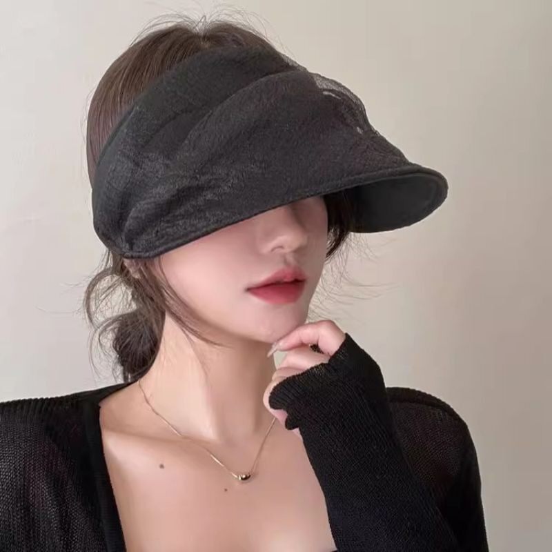 夏季女网纱空顶防晒遮阳帽