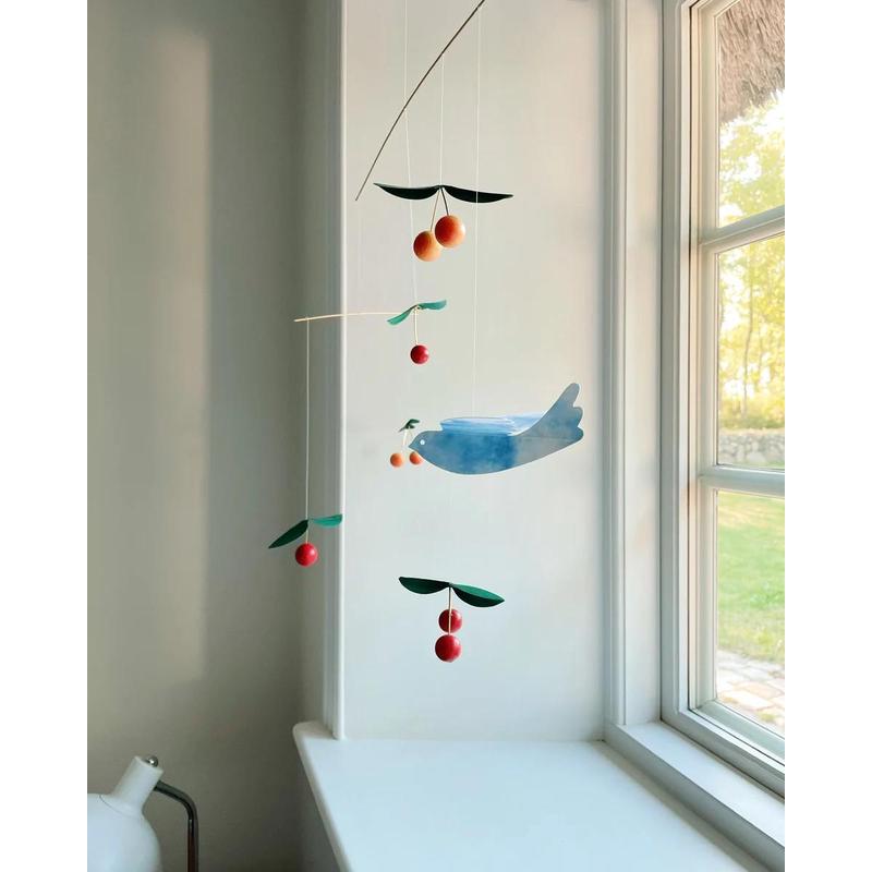 和平鸽樱桃鸟平衡风铃丹麦Flensted Mobiles悬挂吊饰儿童房挂件无