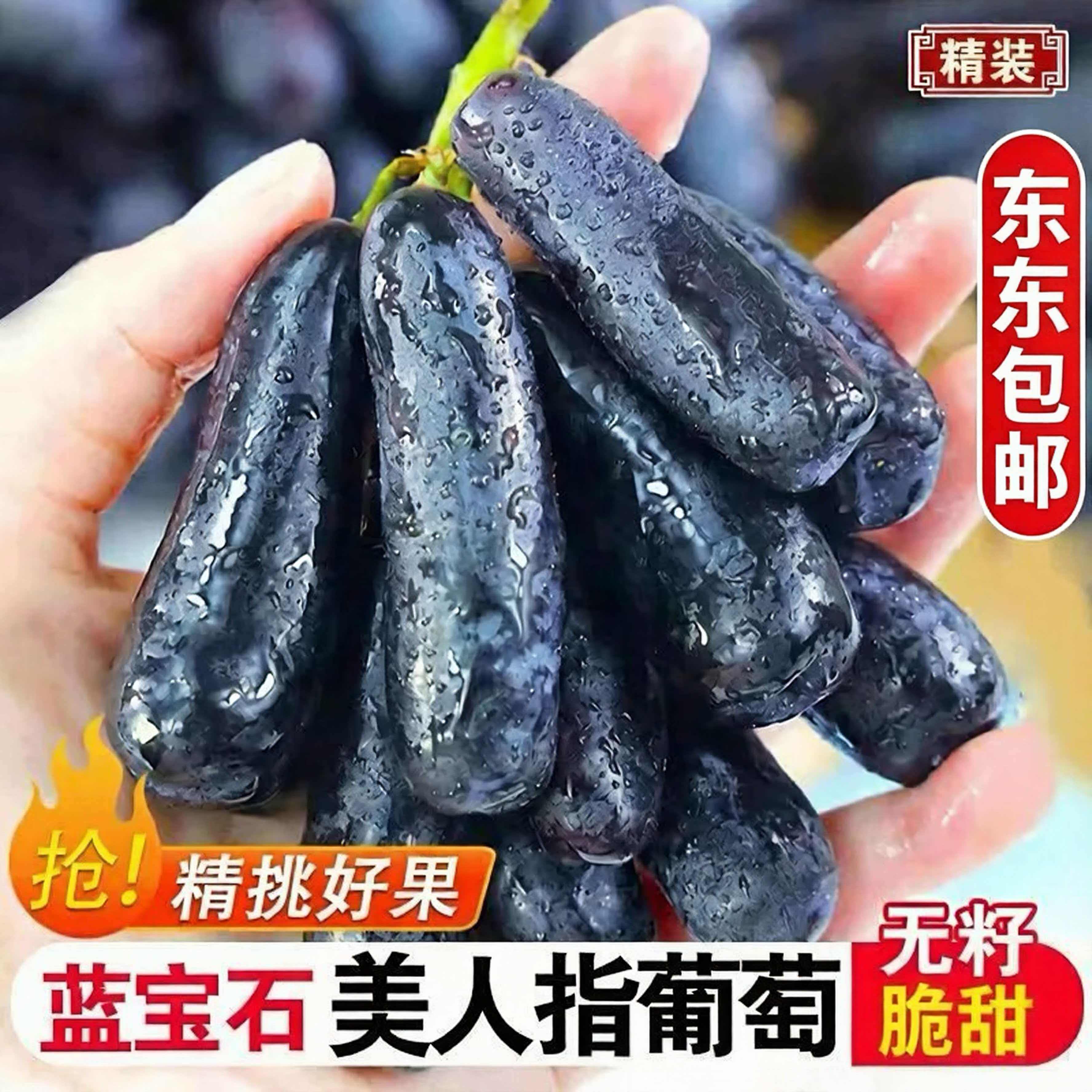 【现摘现发】东北蓝宝石葡萄金手指美人指无籽提送货上门