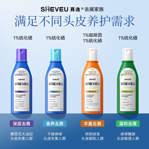 赛逸Sheveu去屑止痒控油洗发露洗发水200ml/瓶