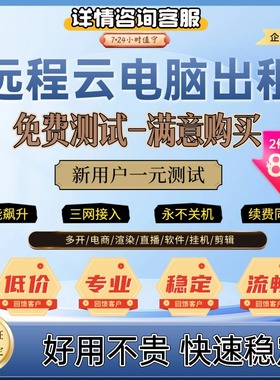 云电脑云主机远程电脑桌面租赁渲染办公电脑云服务器租赁永不关机