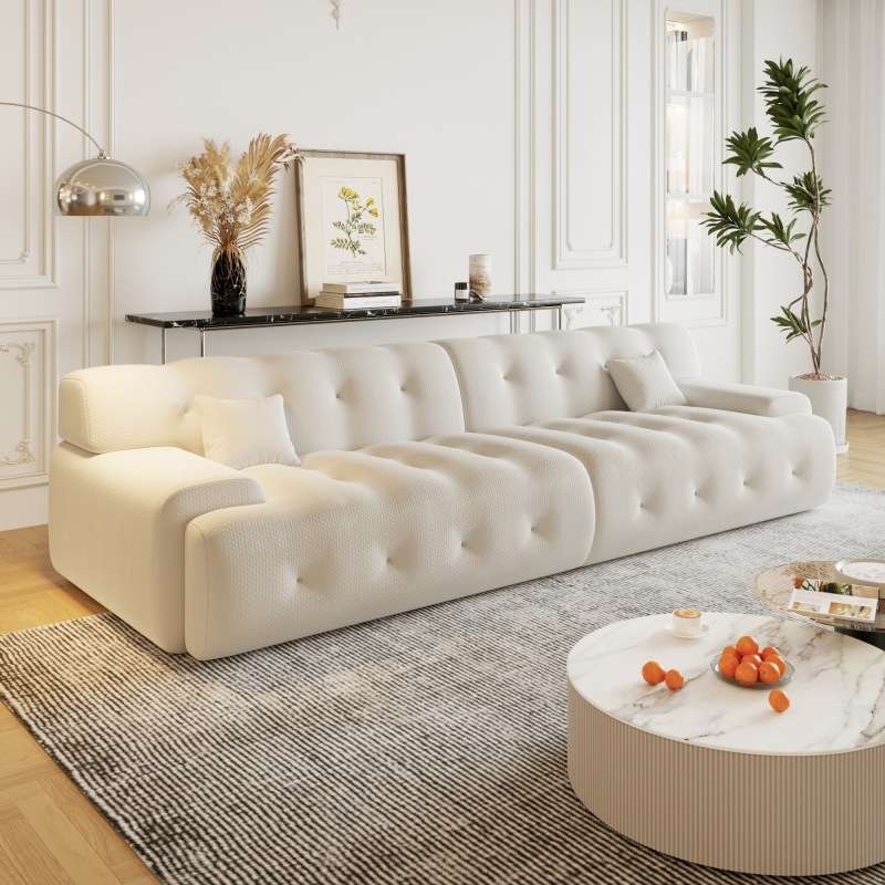 直排客厅沙发奇意式极简空间小户型堡罗写意大布艺沙发客厅设计师