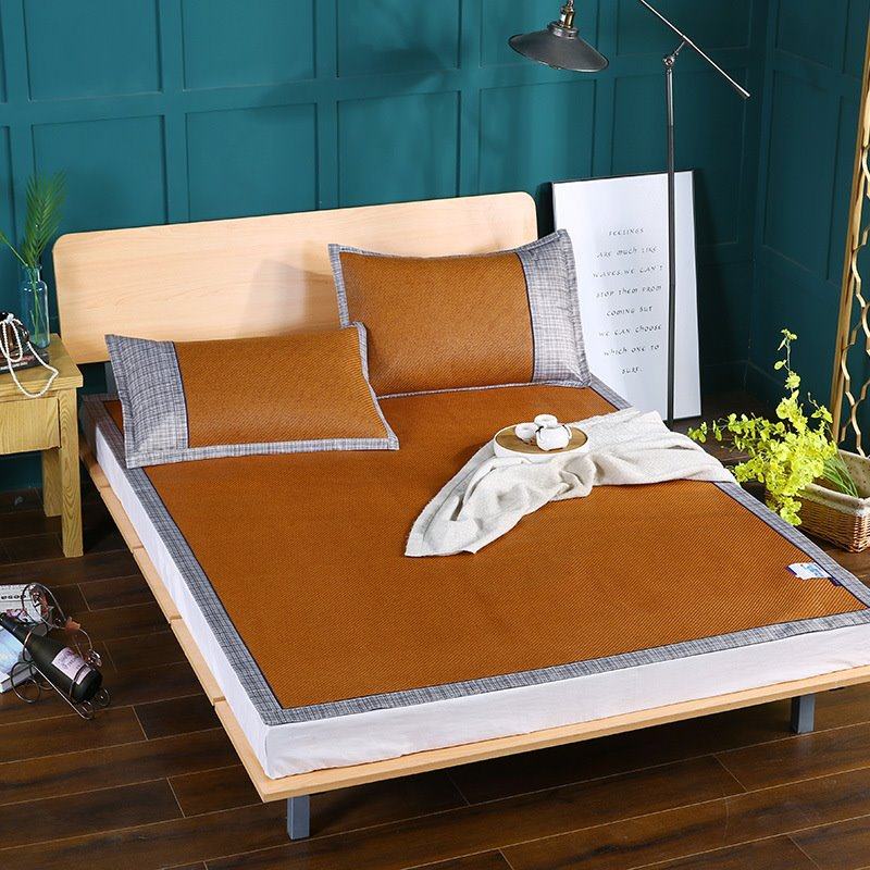 夏季凉席日式可折叠加厚御藤席三件套单双人学生宿舍空调凉席批发