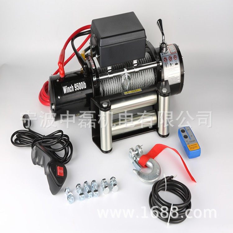电动绞盘9500LB12000LB13000LB拉力机吊机救援越野钢丝绳电葫芦