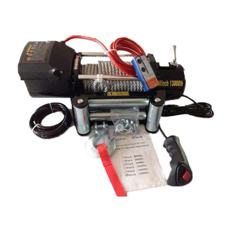 厂家直销汽车电动绞盘13000LB winch 五金工具便携式直流电动绞盘