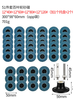 蓝色转矩砂碟2寸50mm51pc 转聚砂碟气动小型转矩百叶轮纽扣百叶片