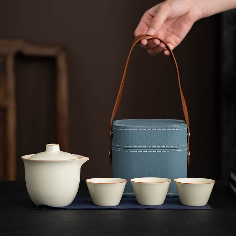 汝窑高档旅行茶具套组可携式收纳包盖碗一壶三杯户外泡茶小套装快,橡塑材料及制品,其他塑料制品,淘宝优惠券,粉丝福利购,淘宝优惠卷