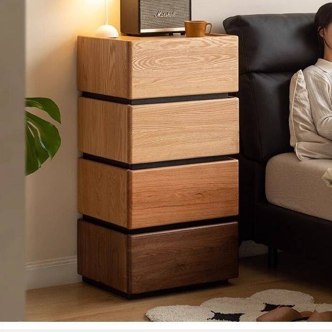 处理纯实木组合斗柜餐边柜抽屉式储藏柜智能床头柜实木收纳柜