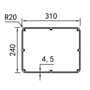 圆角铝方管挤压 新品 方管铝型材 机箱s铝外壳 储能铝壳加工氧