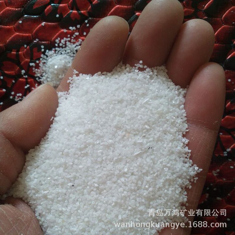 厂家批发石英砂肌理砂粘接剂雪花白石英沙造景烟灰缸铺面白沙子