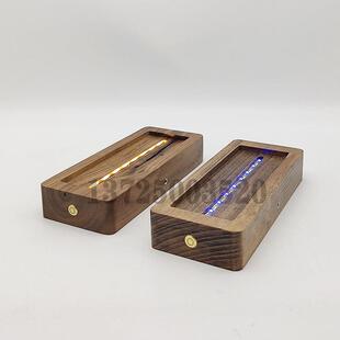 发光灯座木底座灯饰灯座榉木小夜灯亚克力发光底座黑胡桃灯座