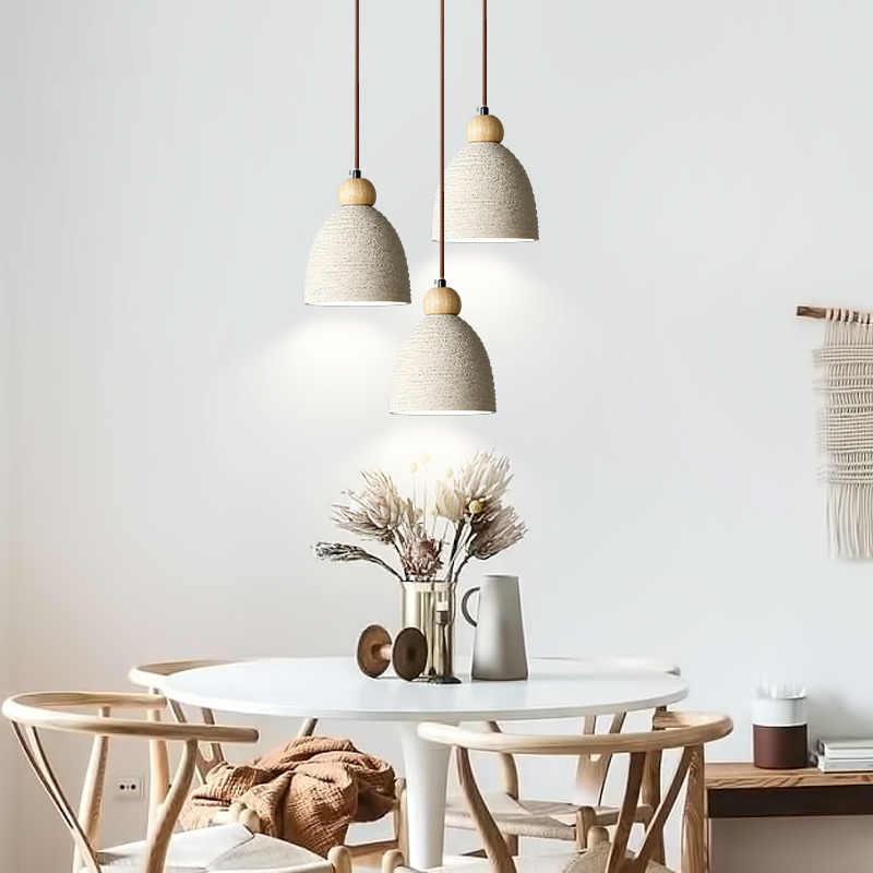 日式原木风卧室床头吊灯北欧设计师创意艺术奶油风餐厅岛台餐桌灯
