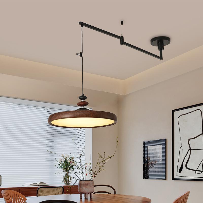 中古餐厅吊灯摇臂可移位飞碟灯创意吧台餐桌饭厅餐吊灯法式复古灯