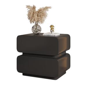 实木奶油风床头柜皮质简约现代小型卧室床边柜极简易收纳柜免安装