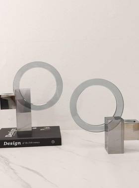 北欧轻奢极简水晶烛台摆件样板房茶几玄关卧室家居客厅装饰品摆件