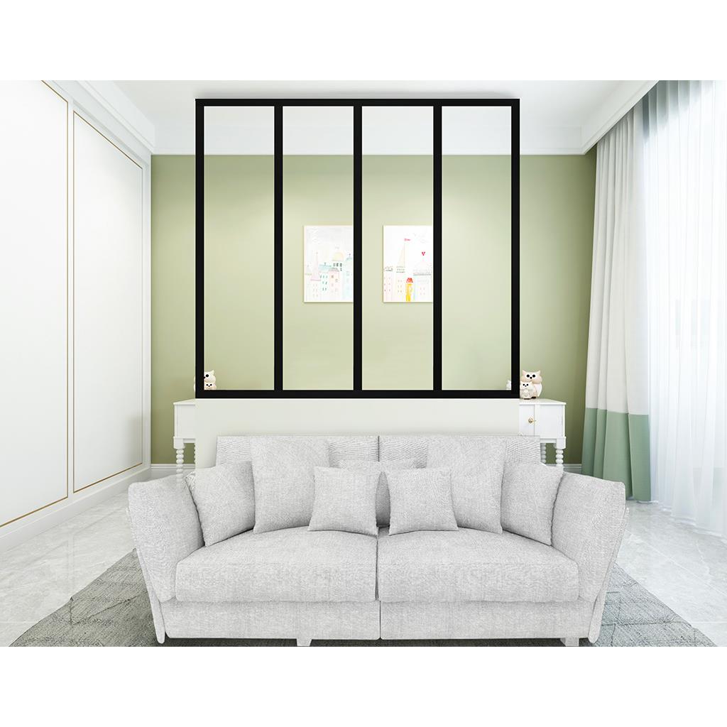 北欧组合式清新风格客厅屏风一字型铝合金简约窄边框设计玻璃隔断