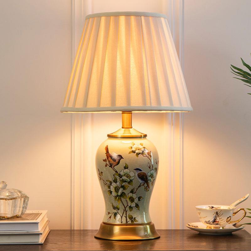 美式陶瓷台灯卧室床头灯家用温馨陶瓷客厅欧式床头柜房间装饰瓷瓶