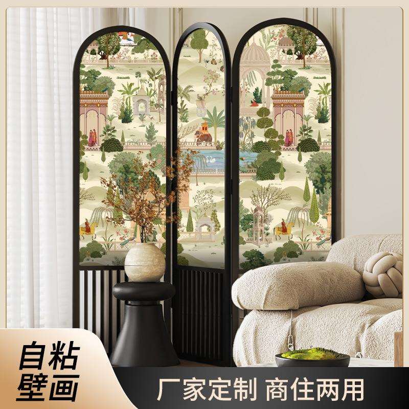 墙纸自粘墙贴一步一景墙布无缝全屋壁布轻奢风高端自粘贴墙布