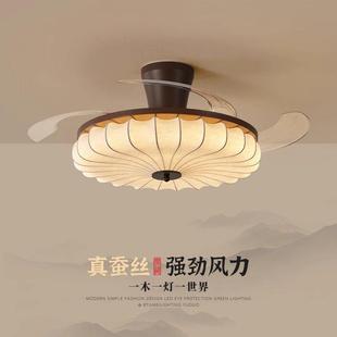 2025智能简约复古新款吸顶客厅餐厅卧室风扇吊灯中古风智能风扇灯