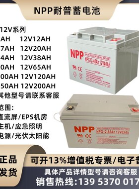 NPP耐普蓄电池NPG12V7A9A17AH24AH38AH40A55A65AH100AH直流屏UPS