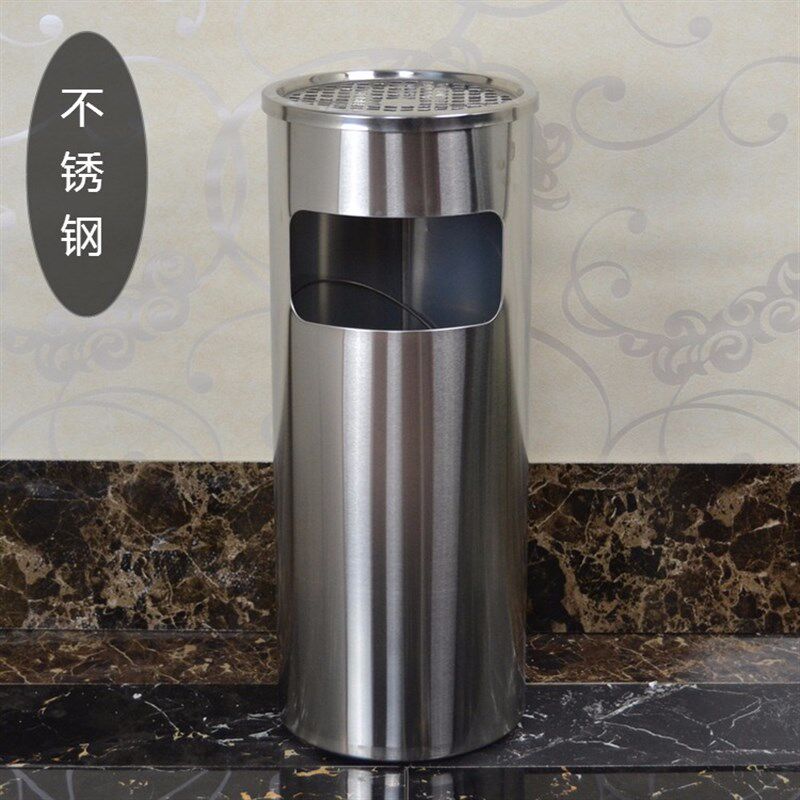 不锈钢圆形丽格垃圾桶酒店酒楼宾馆大堂大厅商场写字楼收纳果皮桶