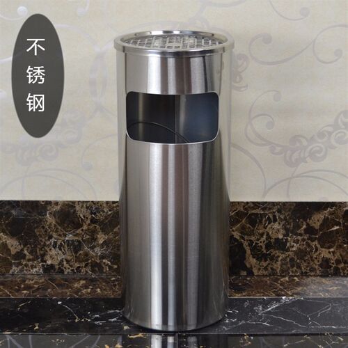 不锈钢圆形丽格垃圾桶酒店酒楼宾馆大堂大厅商场写字楼收纳果皮桶