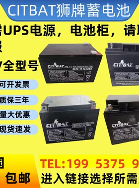 狮牌CITBAT蓄电池CB12-26 12V12AH20AH26AH40AH UPS直流屏消防EPS