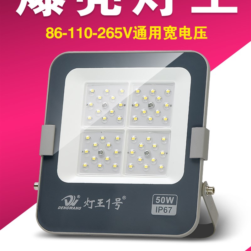 宽压110Vled投光灯 户外防水工厂房车间球场工地高杆船用大灯100w