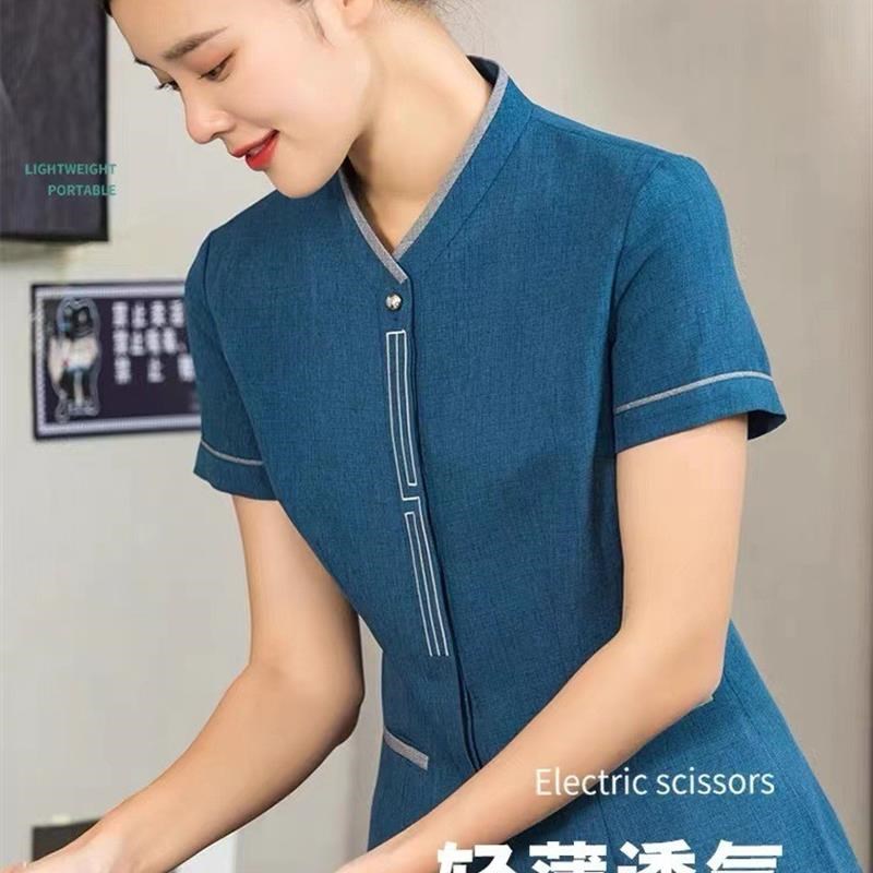 酒店保洁工作服女短袖夏季物业清洁工制服宾馆客房服务员阿姨套装