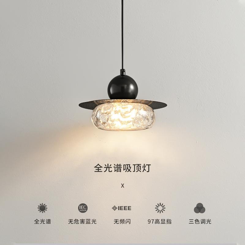 意式极简轻奢主卧床头长条线灯高级感玻璃可升降创意现代小吊灯