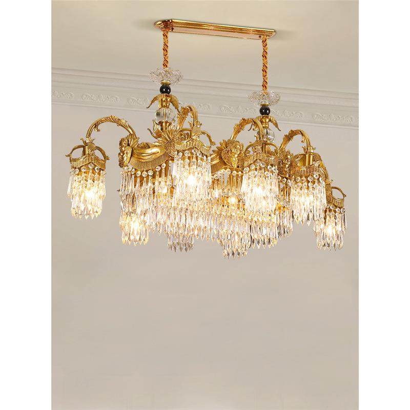 法式水晶全铜吊灯奢华餐厅欧式复古别墅高档长方形饭厅餐桌灯饰,农机/农具/农膜,播种栽苗器/地膜机,淘宝优惠券,粉丝福利购,淘宝优惠卷